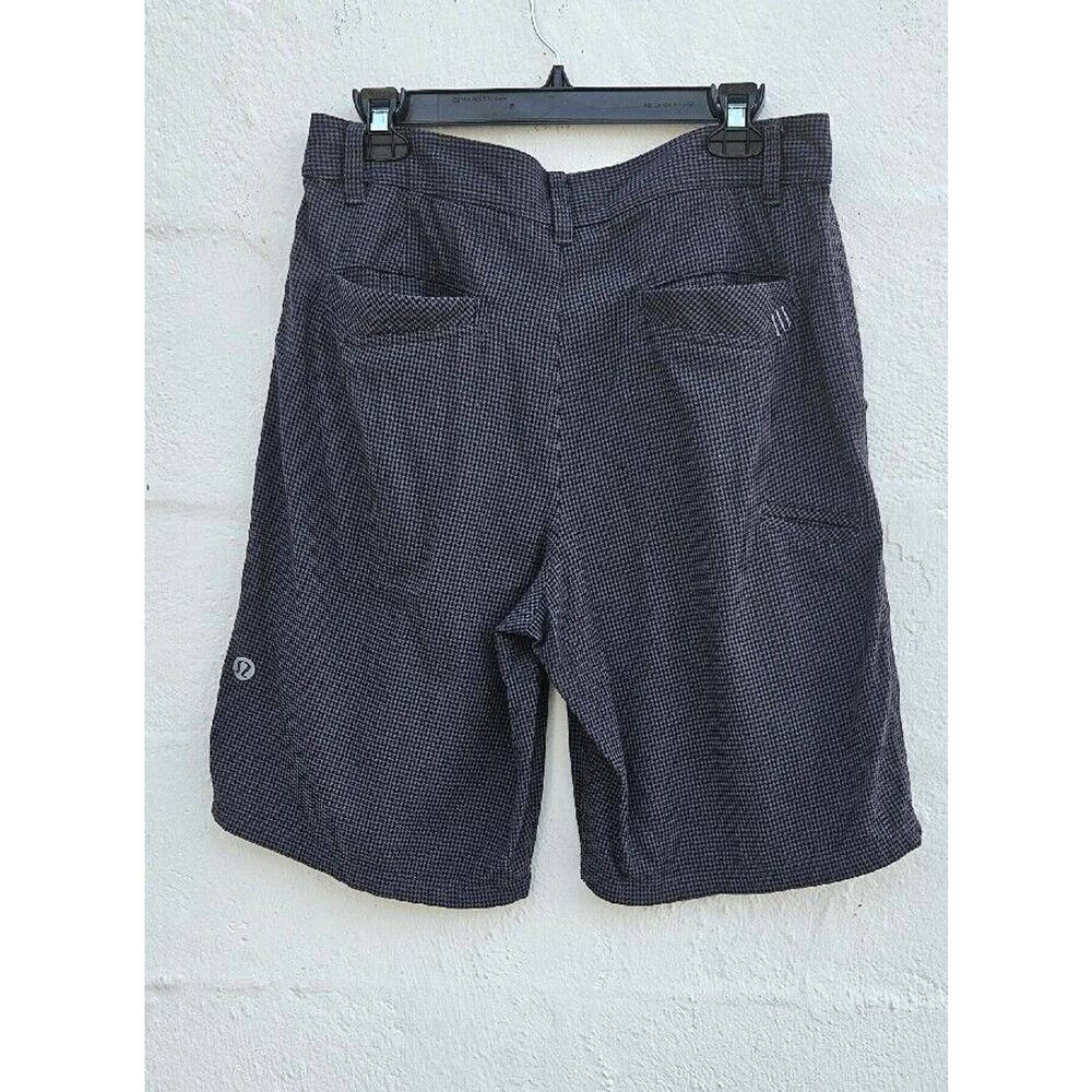 Lululemon Shorts Mens Size 34 Gray Black Kahuna Houndstooth Chino 10 Inch Inseam - Picture 9 of 14